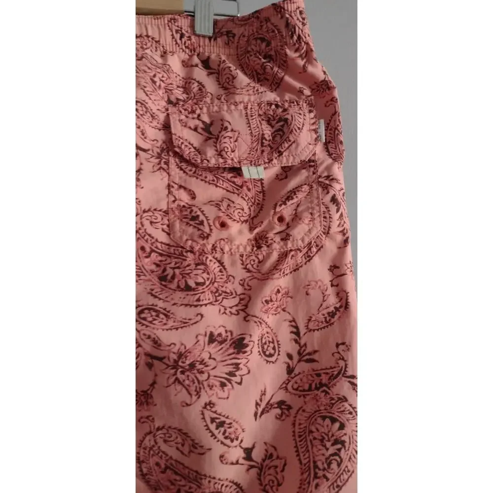 Tommy Bahama Relax Swim Trunks Mens XL Pink Paisley Tropical Resort Summer Vacay